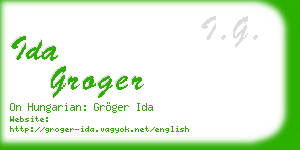 ida groger business card